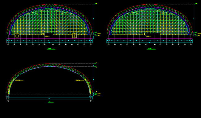 汕尾跨度110米，拱高35_7米煤棚网架
